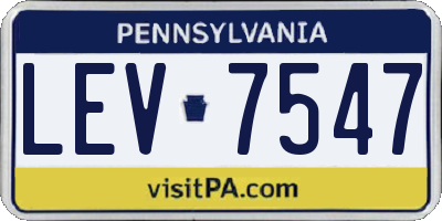 PA license plate LEV7547
