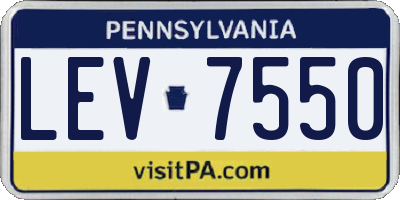 PA license plate LEV7550