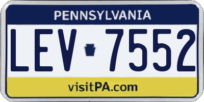PA license plate LEV7552