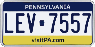 PA license plate LEV7557