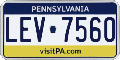 PA license plate LEV7560