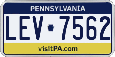 PA license plate LEV7562