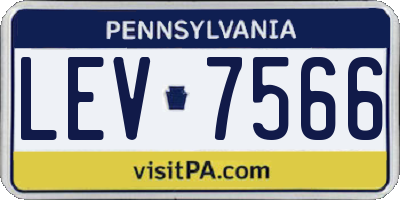 PA license plate LEV7566