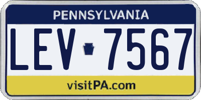 PA license plate LEV7567