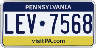 PA license plate LEV7568