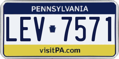 PA license plate LEV7571