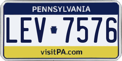 PA license plate LEV7576