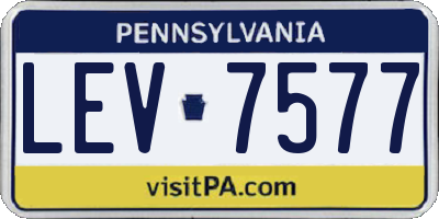 PA license plate LEV7577