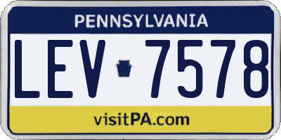 PA license plate LEV7578