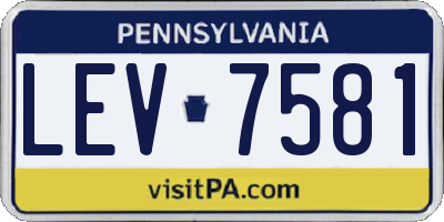 PA license plate LEV7581
