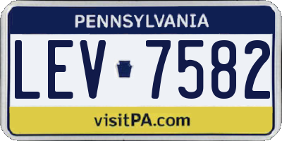 PA license plate LEV7582