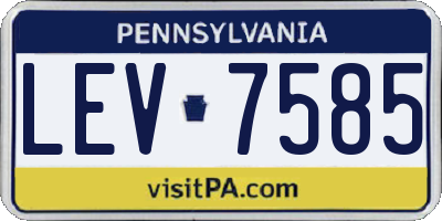 PA license plate LEV7585
