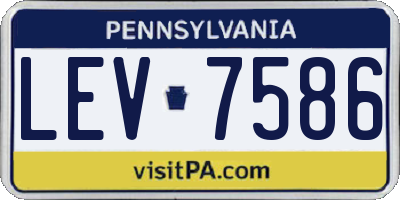 PA license plate LEV7586