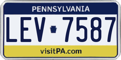 PA license plate LEV7587