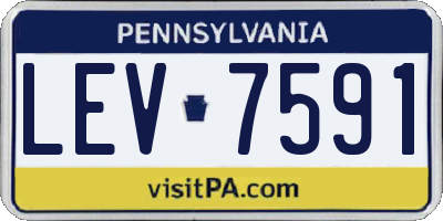PA license plate LEV7591