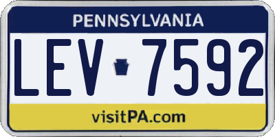 PA license plate LEV7592