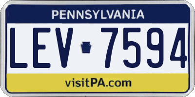 PA license plate LEV7594