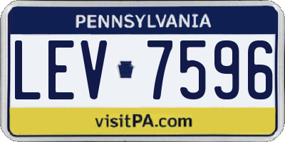 PA license plate LEV7596
