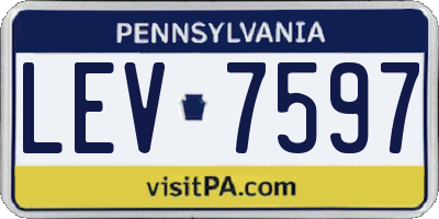 PA license plate LEV7597