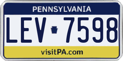 PA license plate LEV7598