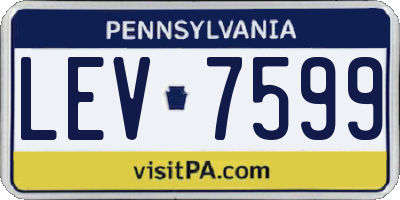 PA license plate LEV7599