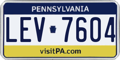 PA license plate LEV7604