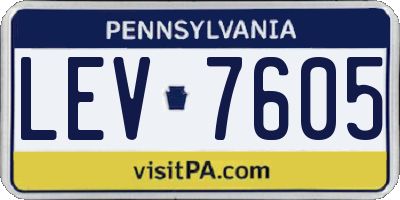 PA license plate LEV7605