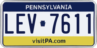 PA license plate LEV7611