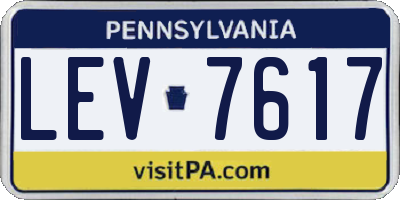 PA license plate LEV7617