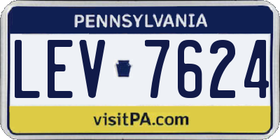 PA license plate LEV7624