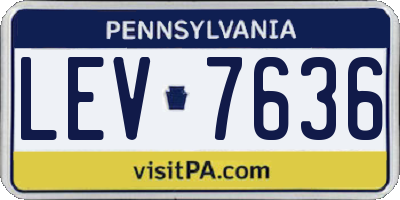PA license plate LEV7636