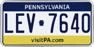 PA license plate LEV7640