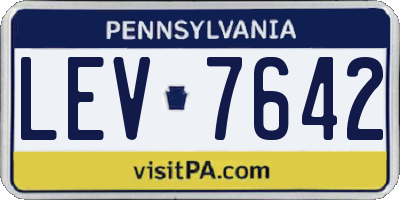 PA license plate LEV7642