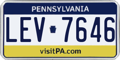 PA license plate LEV7646