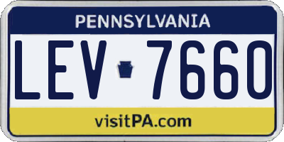 PA license plate LEV7660