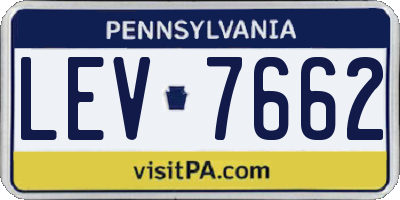 PA license plate LEV7662