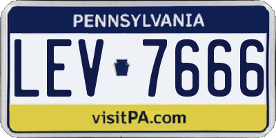 PA license plate LEV7666