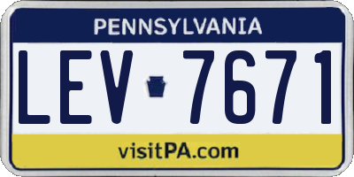 PA license plate LEV7671