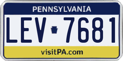 PA license plate LEV7681