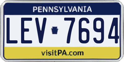 PA license plate LEV7694