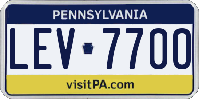 PA license plate LEV7700