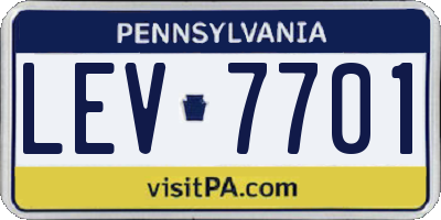 PA license plate LEV7701