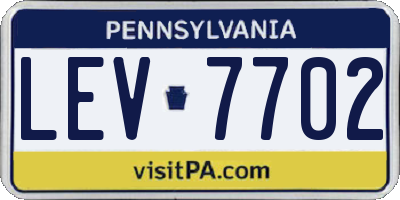 PA license plate LEV7702