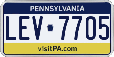 PA license plate LEV7705