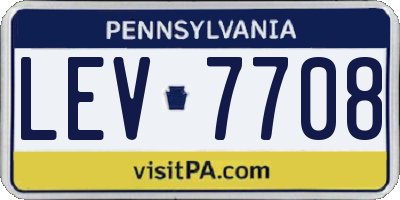 PA license plate LEV7708