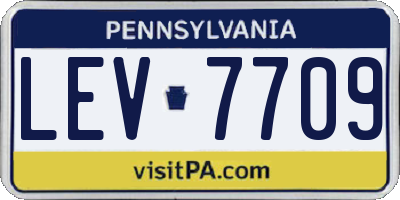PA license plate LEV7709