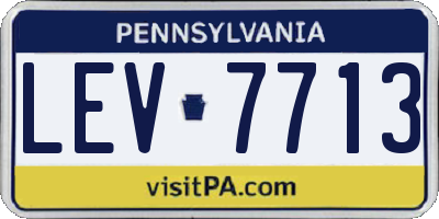 PA license plate LEV7713
