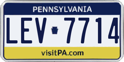PA license plate LEV7714