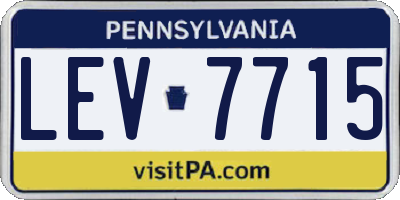 PA license plate LEV7715