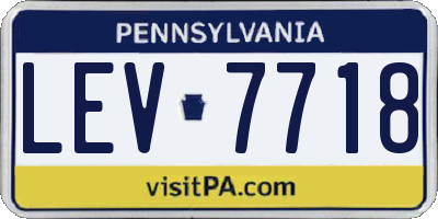 PA license plate LEV7718